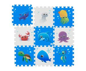 Relaxdays Tappeto gioco puzzle con animali marini