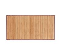 Relaxdays Tappeto in Bambù, Resistente all’Umidità, Antiscivolo, Bordi in Tessuto, Bagno, 61x122cm, Legno Naturale