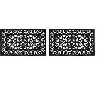 Relaxdays Tappeto in Gomma da Esterno, Zerbino Ingresso, Tappetino Antiscivolo, Resistente Intemperie, 45 x 75 cm, Nero, 1 pz (Confezione da 2)