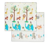 Relaxdays Tappeto per Bambini, Pieghevole e Lavabile, 195 x 175 cm, Atossico, Gommapiuma XPE, Motivo Animali, Colorato, 1 pz