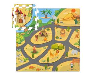 Relaxdays Tappeto puzzle a tema Safari per bambini