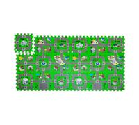 Relaxdays Tappeto Gioco Bambini, Puzzle 18 Tasselli, Design con Strade, Tappetino Gattonare 178,5 x 90 cm, Multicolore, Gommapiuma