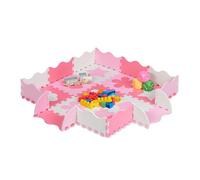 Relaxdays Tappeto Puzzle in 34 parti, in Gommapiuma EVA, Privo di Sostanze Nocive, 0.77 m² ca, Vari Motivi, Pink Rosa, Colore, 10037476_113