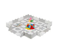 Relaxdays Tappeto Puzzle in 52 parti, in Gommapiuma EVA, Privo di Sostanze Nocive, 1,4 m² ca., con Motivo, Bianco/Grigio