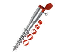 Relaxdays Tassello da Terra per ombrelloni e stendibiancheria, avvitabile, per aste 26-65 mm, Argento/Rosso, 55x7x7 cm