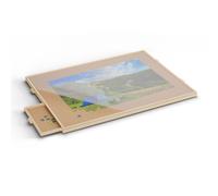 Tavola Rotante Porta Puzzle 1000 Pz. 4 Cassetti Pannello Vassoio Gioco Legno