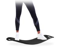 Relaxdays Tavoletta Propriocettiva, Balance Board Allenamento Total Body Tavola XL Resistente Fino a 150 kg Nera, Unisex Adulto