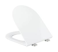 Relaxdays Tavoletta WC, Chiusura Ammortizzata, Forma a D, Sgancio Rapido, Doppio Montaggio, Duroplast, HP36x44cm, Bianco