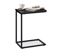Tavolino nero Tavolo da caffè 3 kg Tavolino laterale Tavolino a C 35 kg Compatto