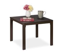 Relaxdays Tavolino Basso da Balcone, Resistente alle Intemperie, HLP: 39x52x48 cm, Tavolo da Caffè da Esterno, Marrone