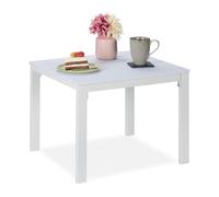 Relaxdays Tavolino Basso da Balcone, Resistente alle Intemperie, HLP: 39x52x48 cm, Tavolo da caffè da Esterno, Bianco
