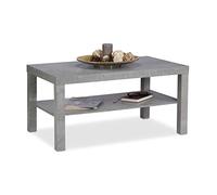 Tavolino da divano Tavolinetto rettangolare 8 kg Grigio Tavolino effetto cemento