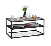 (TG. 42 x 90 x 50 cm) Relaxdays Divano, Ripiano in MDF, Vetro & Metallo, Design