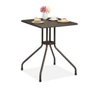 Tavolino Quadrato Giardino Tavolo Esterno Balcone Plastica Acciaio 75x61x61 cm