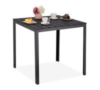 Relaxdays Tavolino da giardino nero effetto legno