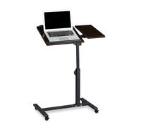 Relaxdays Tavolino da Laptop, Rotelle con Freni, Altezza Regolabile, HLP 95x60x4