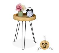 Tavolino Salotto Caffè Tavolo Soggiorno Bambù Ferro Industrial HLP 47,5x38x38 cm