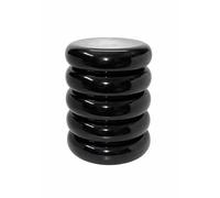 Relaxdays Tavolino e Sgabello Bubble, Metallo Nero, HxD 45x31 cm, arredo Soggiorno