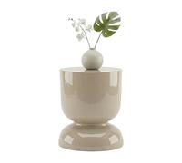 Relaxdays Tavolino e Sgabello in Metallo con Design a Clessidra, Beige, 46x36x36 cm