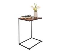 Relaxdays Tavolino, forma a C, ampio piano, HxLxP: 60 x 55 x 35 cm, tavolino da infilare sotto il divano, nero/marrone