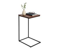 Relaxdays Tavolino, H x L x P: 61 x 45 x 30 cm, MDF, metallo, C, tavolino da soggiorno, stile industriale, marrone/nero