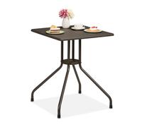 Tavolino Quadrato Giardino Tavolo Esterno Balcone Plastica Acciaio 75x61x61 cm