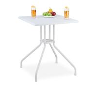 Relaxdays Tavolino in rattan bianco da giardino