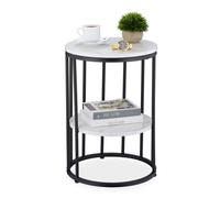 Tavolino Laterale Divano Salotto Tavolo Caffè Rotondo Soggiorno Effetto Marmo