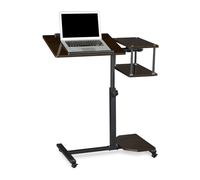Relaxdays Tavolino per Pc, Supporto Computer Portatile, Mobile Grande, HLP 100x77x40 cm, 4 Ruote con Freno, Nero