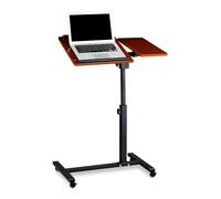 Relaxdays Tavolino da Laptop, Rotelle con Freni, Altezza Regolabile, HLP 95x60x40 cm, Ripiano, 2 Aste Antiscivolo, Rosso, Acciaio, 40x60x95 cm