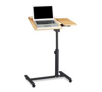 Relaxdays Tavolino da Laptop, Rotelle con Freni, Altezza Regolabile, HLP 95x60x40 cm, 2 Aste Antiscivolo, Giallo