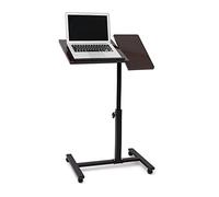 Relaxdays Tavolino per Pc, Supporto Computer Portatile, Mobile Grande, HLP 98x60x40,5cm, 4 Ruote Girevoli, Nero