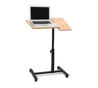 Relaxdays Tavolino per Pc, Supporto Computer Portatile, Mobile Grande, HLP 98x60x40,5cm, 4 Ruote Girevoli,Marrone Chiaro