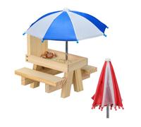 Relaxdays Tavolino per scoiattoli con ombrellino