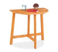 Relaxdays Tavolino Pieghevole, Semicerchio, Balcone e Giardino, Legno di Abete, Outdoor, HxLxP: 74x80x50 cm, Naturale