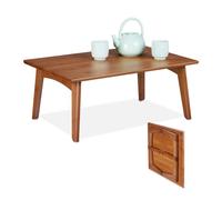 Relaxdays Tavolino da Salotto, Tavolo Pieghevole da Divano, Mobile in bambù Effetto Legno Noce, HLP 25x60x40 cm, Marrone