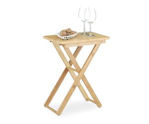 Relaxdays Tavolino pieghevole in bambù compatto