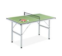 Relaxdays Tavolino Ping Pong, Tavolo Pieghevole da Interno, da Viaggio, Portatile, Misure HLP: 71 x 76 x 125 cm, Verde, Fibra di Legno, Set da 1 pz