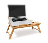 Relaxdays Tavolino Porta Laptop con Leggio, 30,5 x 72,5 x 35 cm, Altezza Regolabile, per Lavorare e Rilassarsi, Naturale, bambú, Marrone, 35x72.5x30.5 cm