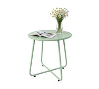 Relaxdays Tavolino in Metallo Rotondo, Resistente alle intemperie, HxD: 46x44 cm, Verde