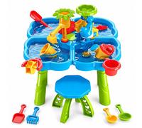 Relaxdays Tavolo acqua bimbi, sgabello e accessori