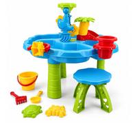 Relaxdays Tavolo acqua bimbi, sgabello e accessori