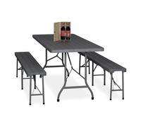 Relaxdays Tavolo da birreria con panche