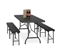 Tavolo Birreria Panche Set Giardino Panchine Tavolino Pieghevoli Aspetto Legno