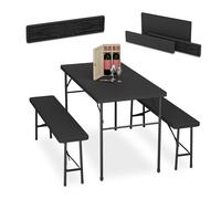 Set Tavolo Panche Birreria Panchine Giardino Tavolino Pieghevoli Aspetto Rattan