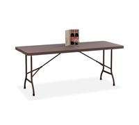 Relaxdays Tavolo da campeggio marrone 180 x 74 cm