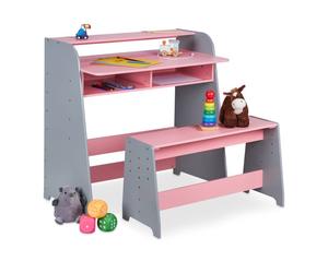 Relaxdays Tavolo e panca regolabili per bambini