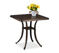 Tavolino Quadrato Giardino Tavolo Balcone Esterno Alluminio 53x54x54 cm Bronzo