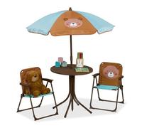Relaxdays Tavolo per bimbi con ombrellone e sedie