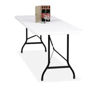 Tavolo Pieghevole Giardino Tavolino Campeggio HLP: 75x220x68 cm Acciaio Plastica